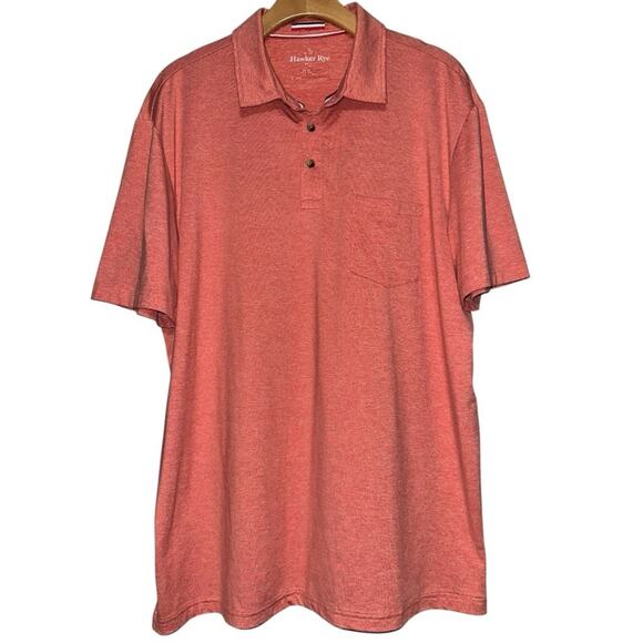 Hawker Rye Men’s Size XL Heathered Red Short Sleeve Performance Polo Shirt - Picture 2 of 5